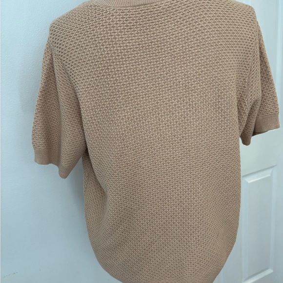 Nine West Textured Beige Sweater lightweight business casual - Picture 5 of 6